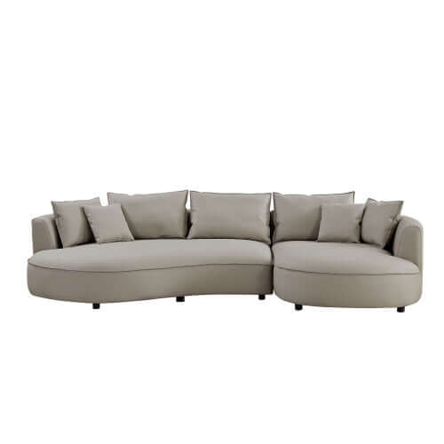 Modern Curved Faux Leather Chaise Sofa Sectional 128 (3 Colors)