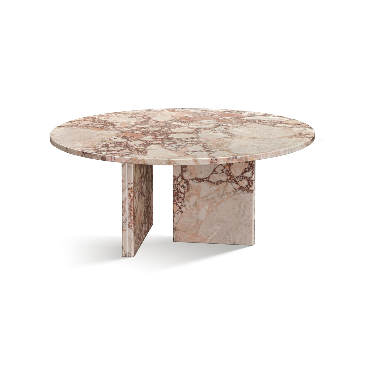 Vesna Marble Round Coffee Table in Diamond Pink, 27.6" Round