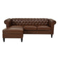 Calder Faux Leather Sectional – 85" L-Shaped 4-Seater with Storage Ottoman (2 Colors)