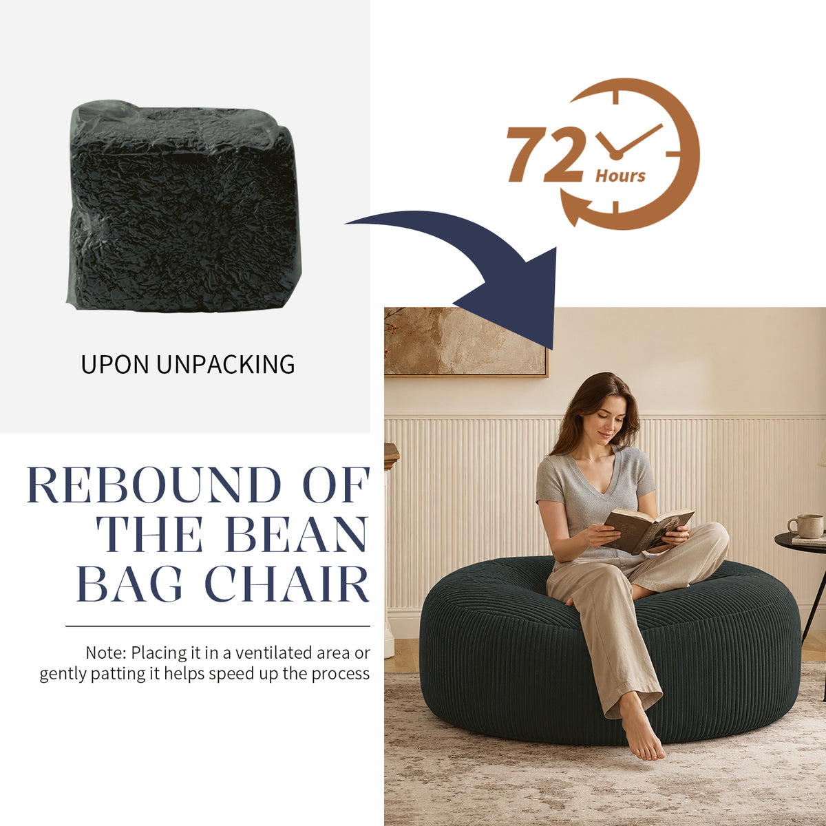 Selwyn Corduroy Bean Bag Chair