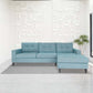 MCM Blue Tufted Back L Shaped Sofa Sectional 108'