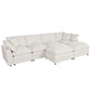 Modern Plush U-Shape Modular 2 Ottoman Sofa Sectional 134" (2 Colors)