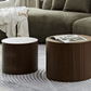 Handcrafted MDF Round Accent Table Set w/ Storage (2 Colors)