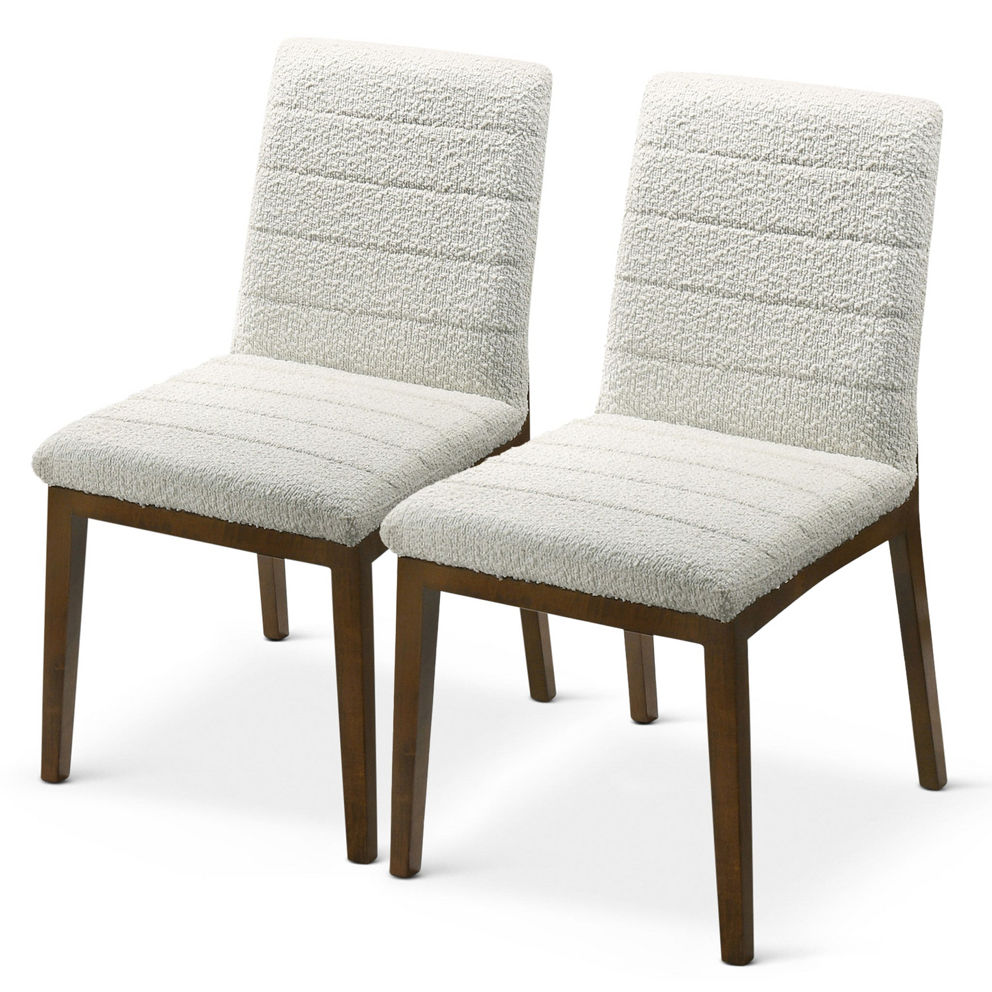 Ines White Boucle Dining Chair (Set of 2) – 36" Mid-Century Modern Dining Chairs