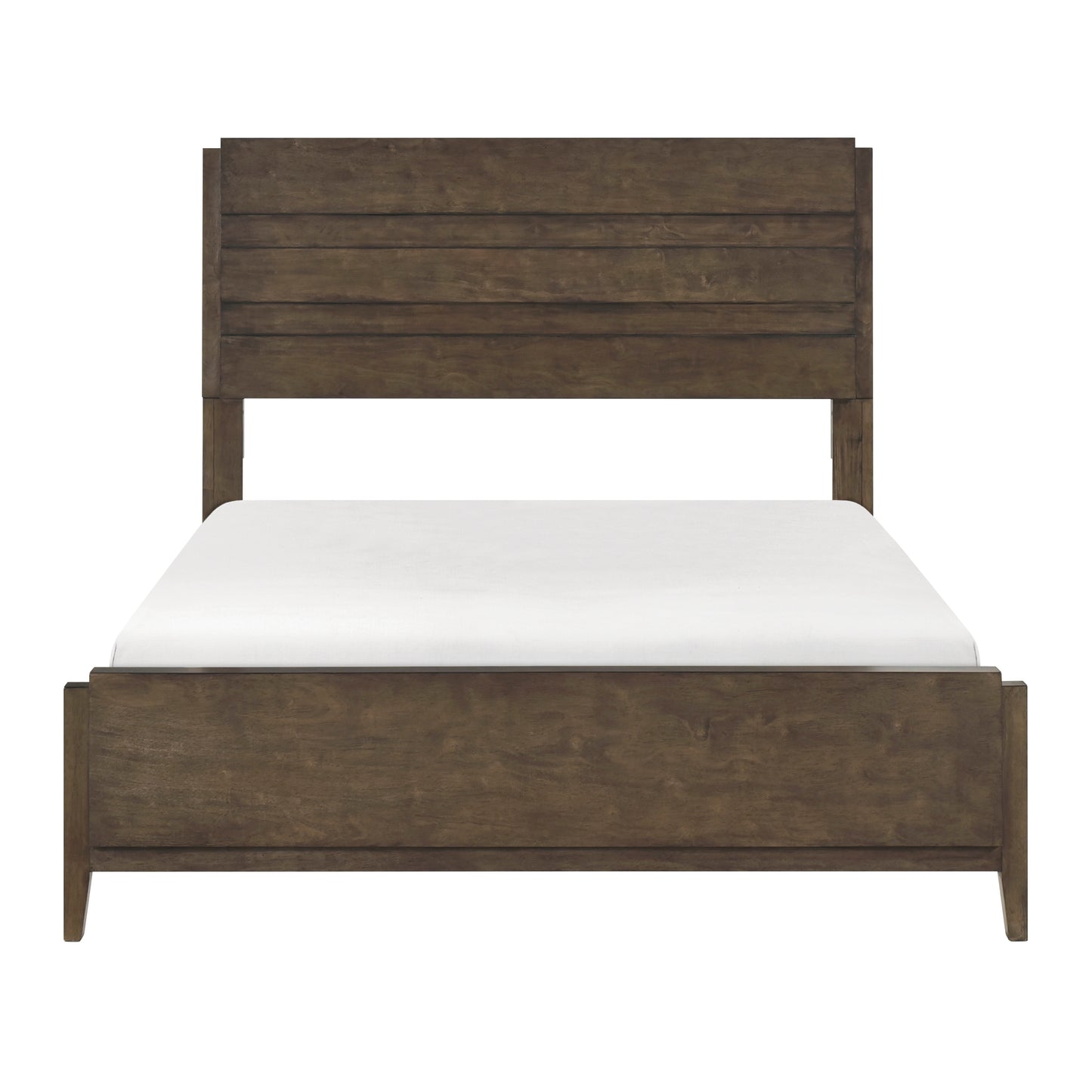 Quentin Dark Walnut California King Panel Bed – 79.5" Solid Rubberwood Transitional Bed Frame