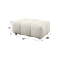 Beige Modular Sectional ottoman measuring 43 inches wide, 30 inches deep, and 19 inches high, designed for comfort and style.