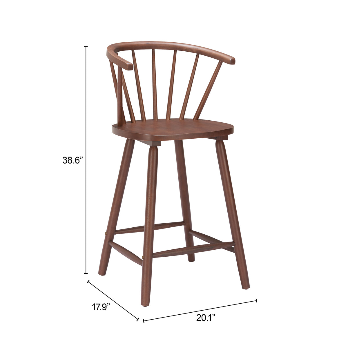 Stenger Counter Stool (Set of 2) in Walnut