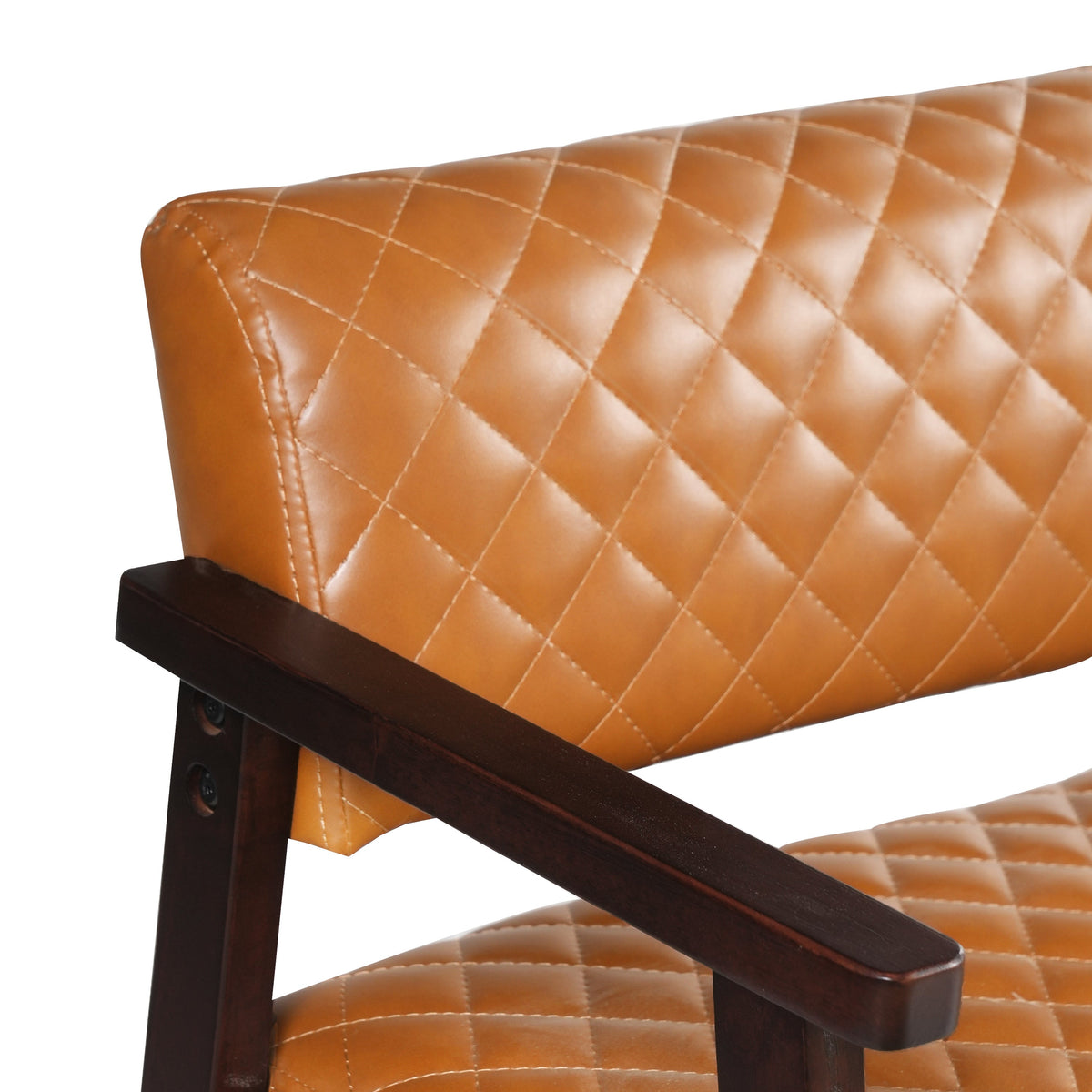 Belden Diamond-Quilted Faux Leather Bench