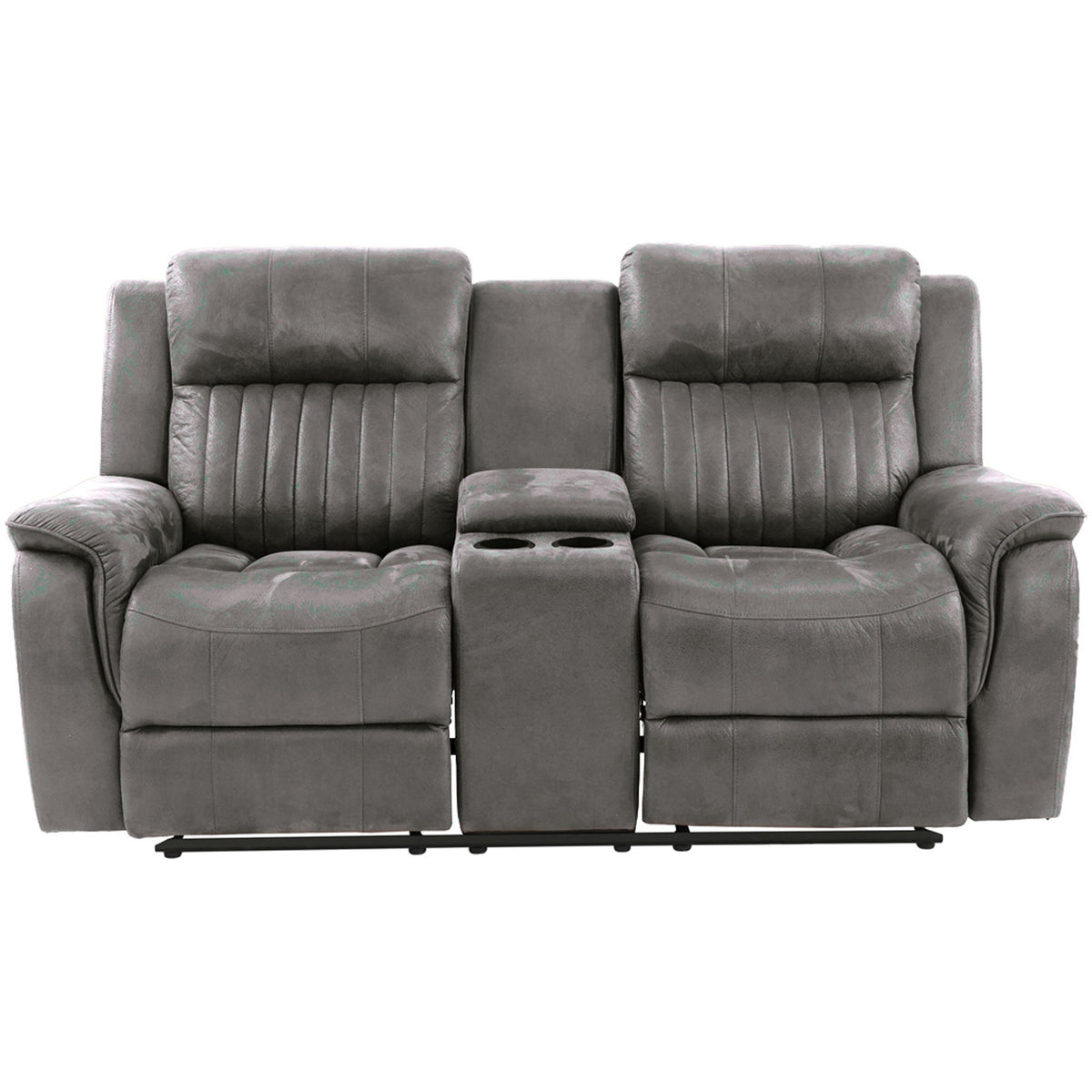 Ellison Slate Blue Faux Leather Reclining Loveseat & Recliner Set