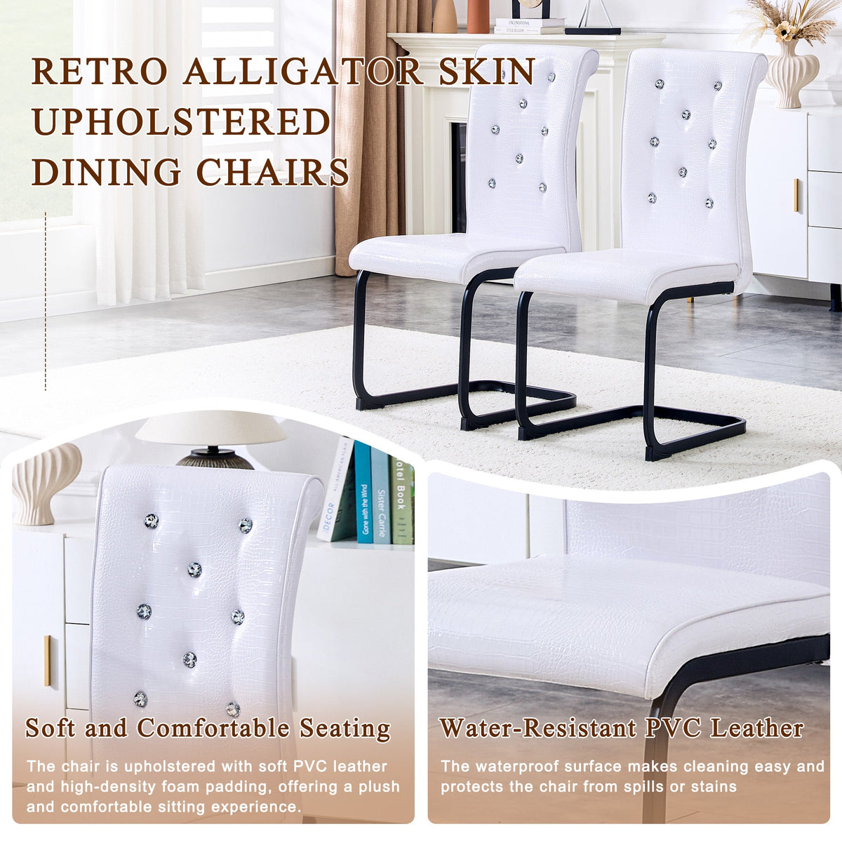 Kinsey White, Black Legs, Set of 2
