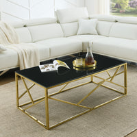 Maren Polished Golden Stainless Steel Accent Table – 48