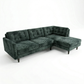 Talmadge L-Shaped Sectional Sofa – Made in USA, 2 Fabric Options - Green Velvet Antique Charcoal (7)