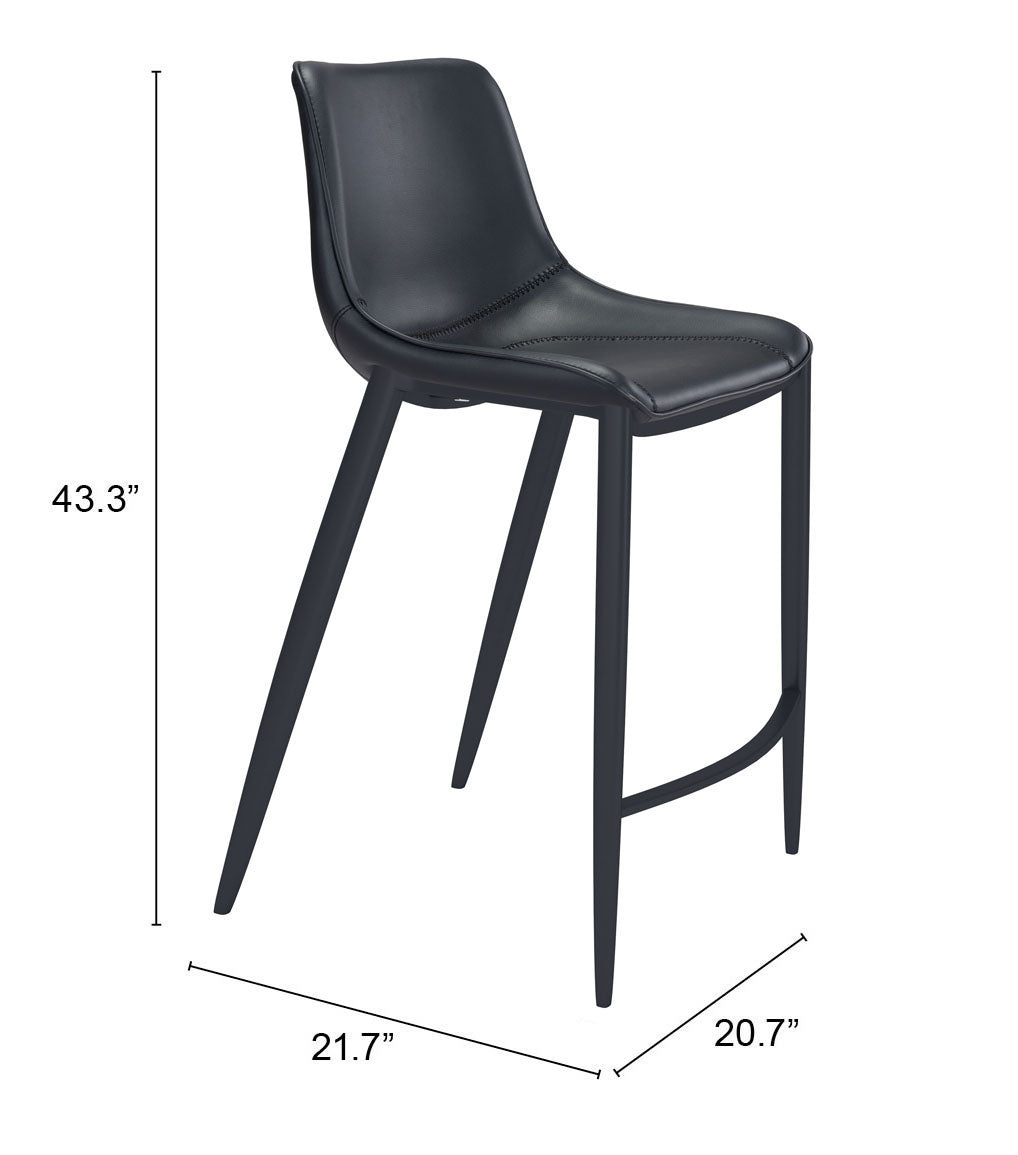 Magnus Barstool (Set of 2) in Black