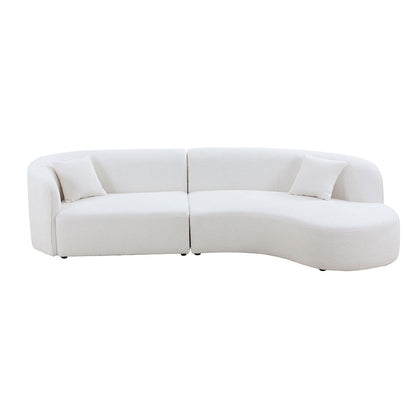 Wystan White Boucle Sectional Sofa – 126.4" Sectional Sofa