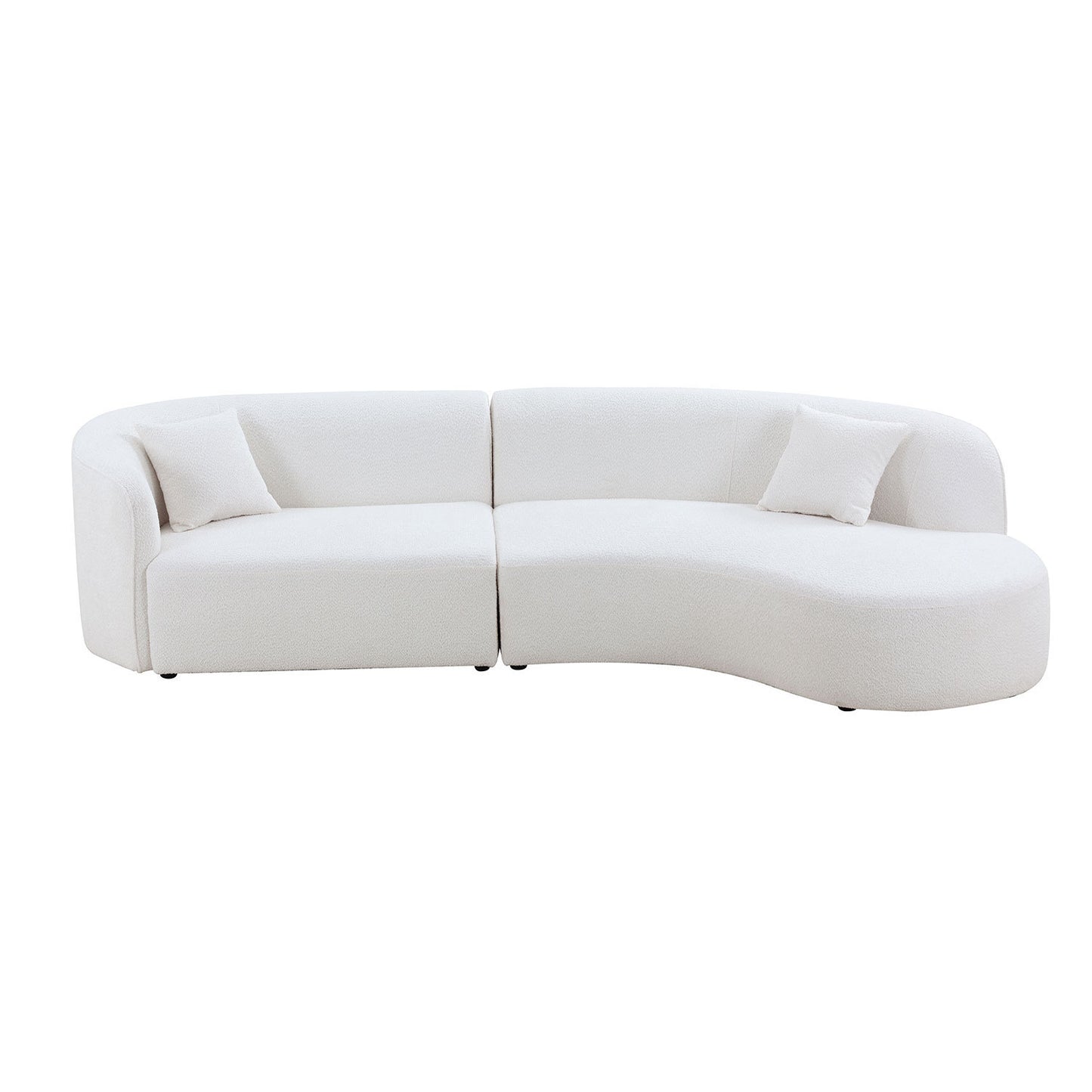 Wystan White Boucle Sectional Sofa – 126.4" Sectional Sofa