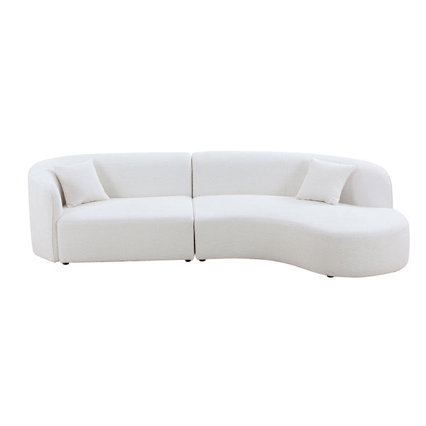 Wystan White Boucle Sectional Sofa – 126.4