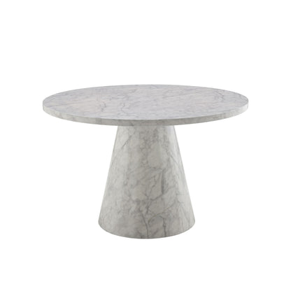 Kacey Stone Gray Engineered Stone Dining Table – 47" Round Dining Table