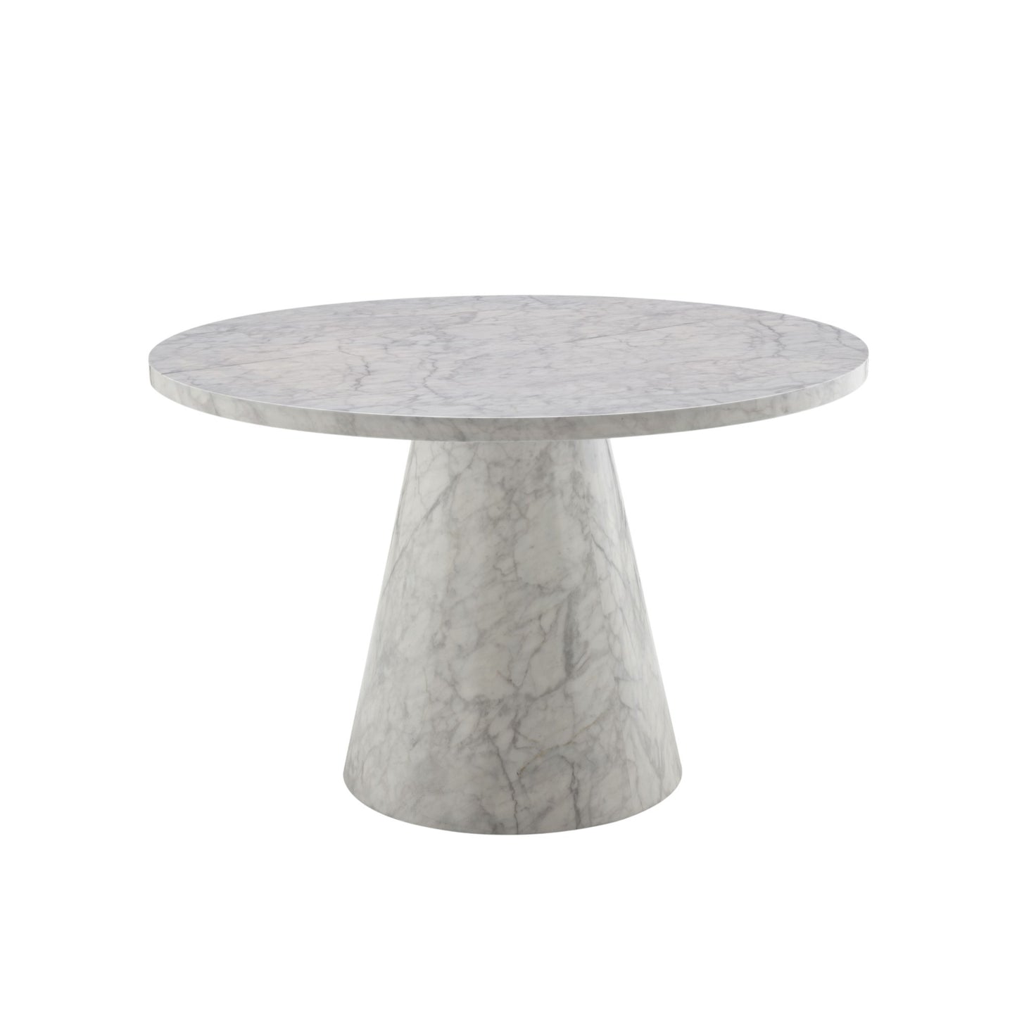 Kacey Stone Gray Engineered Stone Dining Table – 47" Round Dining Table