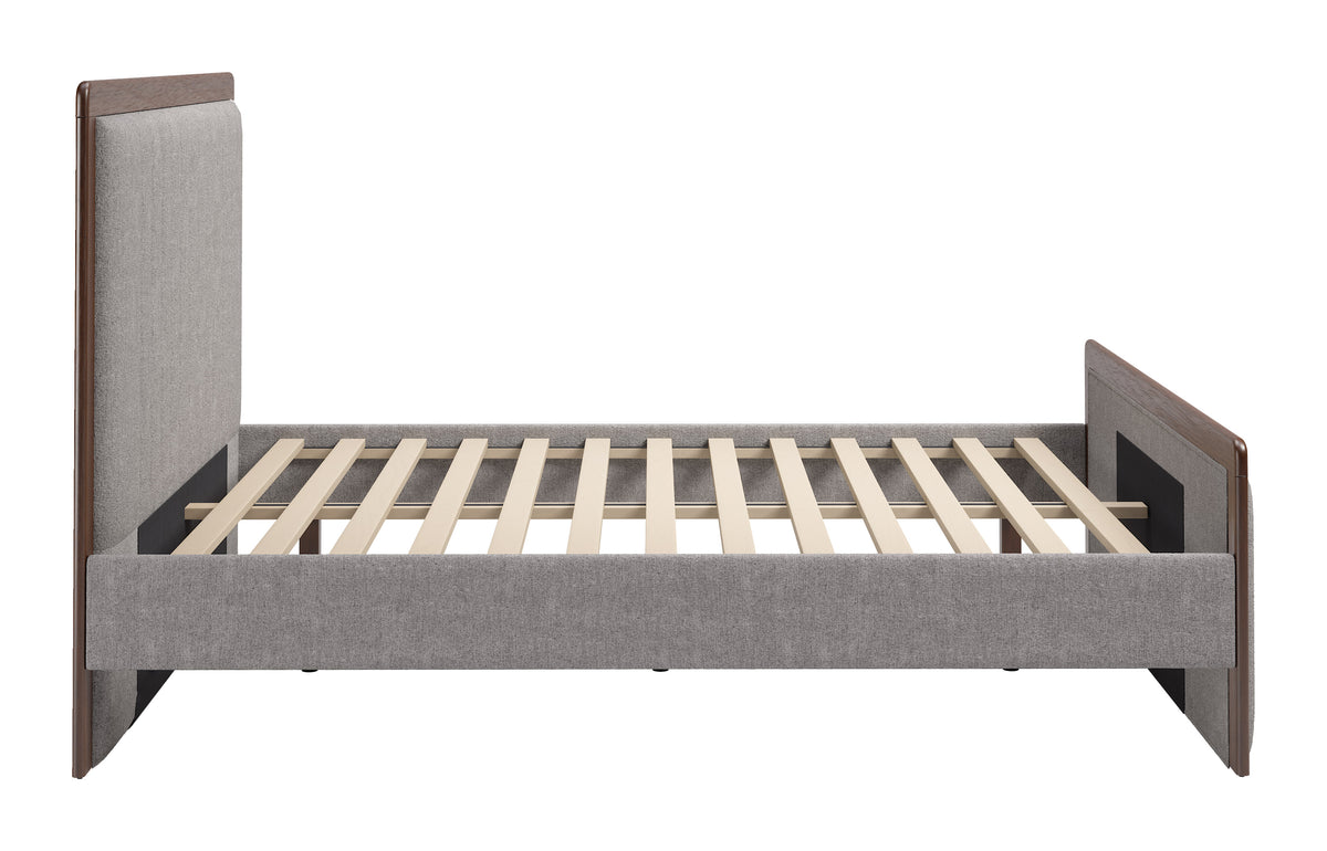 Somune Gray & Walnut Queen Bed