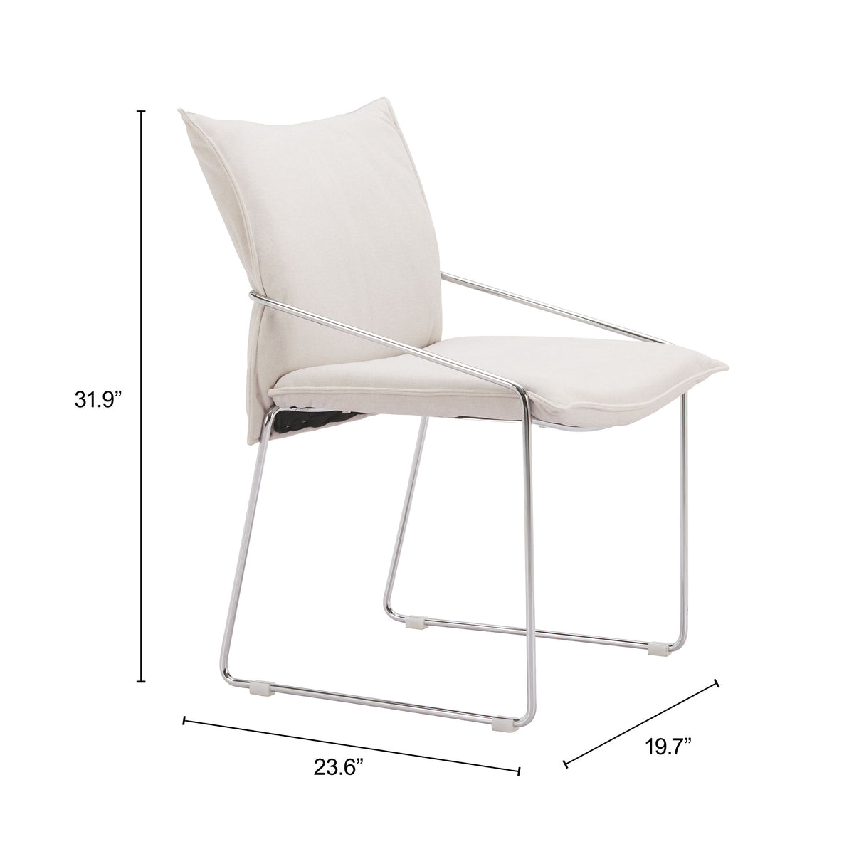 Pola Dining Chair (Set of 2) in White
