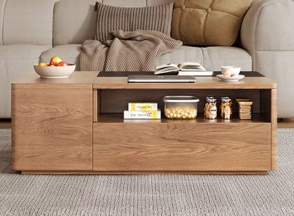 Ziven Walnut Living Room Set – Lift-Top Coffee Table & TV Console (2-Piece)