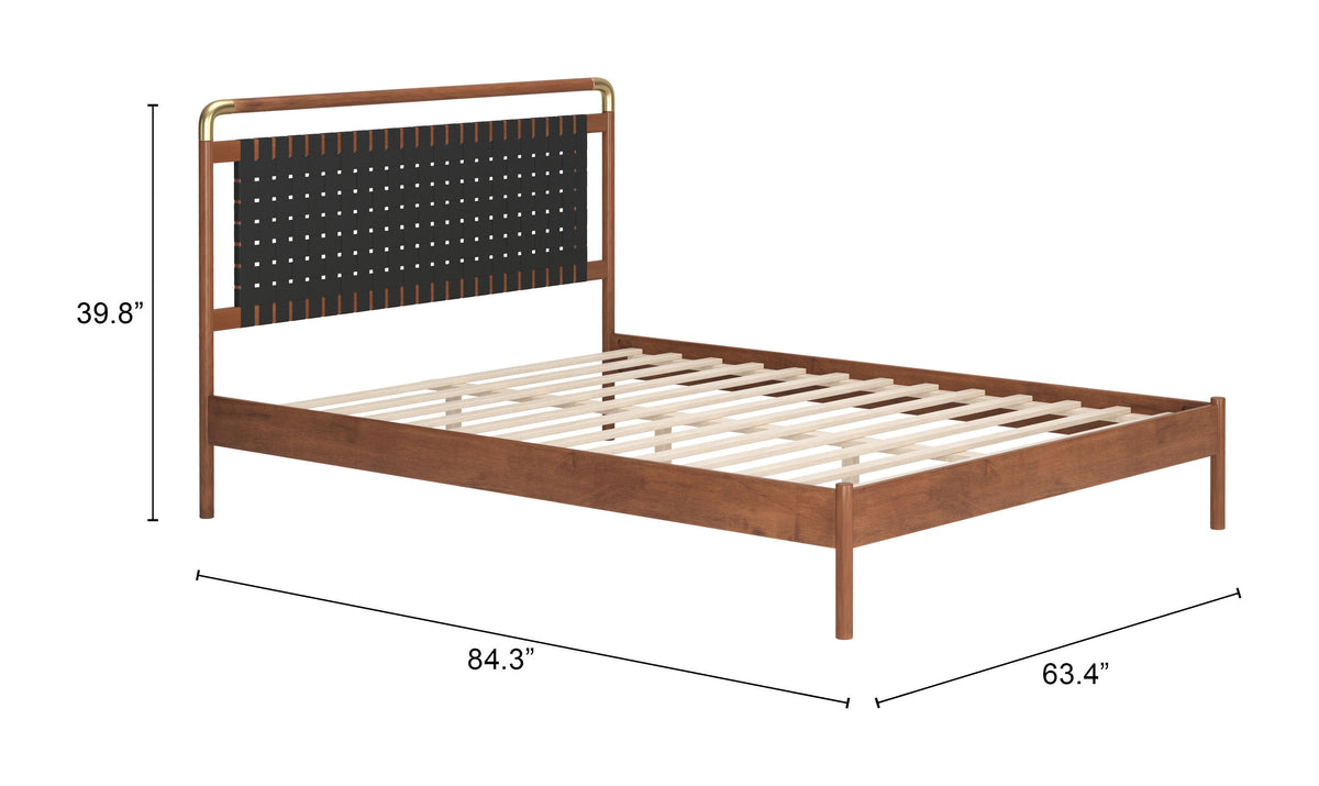 Netz Black & Walnut Queen Bed