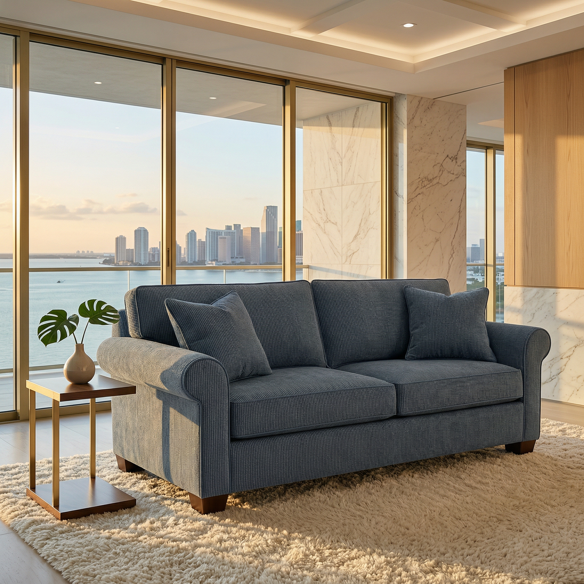 Irlanda Classic Sofa – 92" Rolled-Arm Made-in-USA Sofa - Leslie Peacock - Fabric (11)