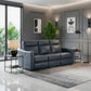 Haddon Navy Faux Leather Power Reclining Sofa