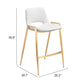 Desi Counter Stool (Set of 2) in White & Gold