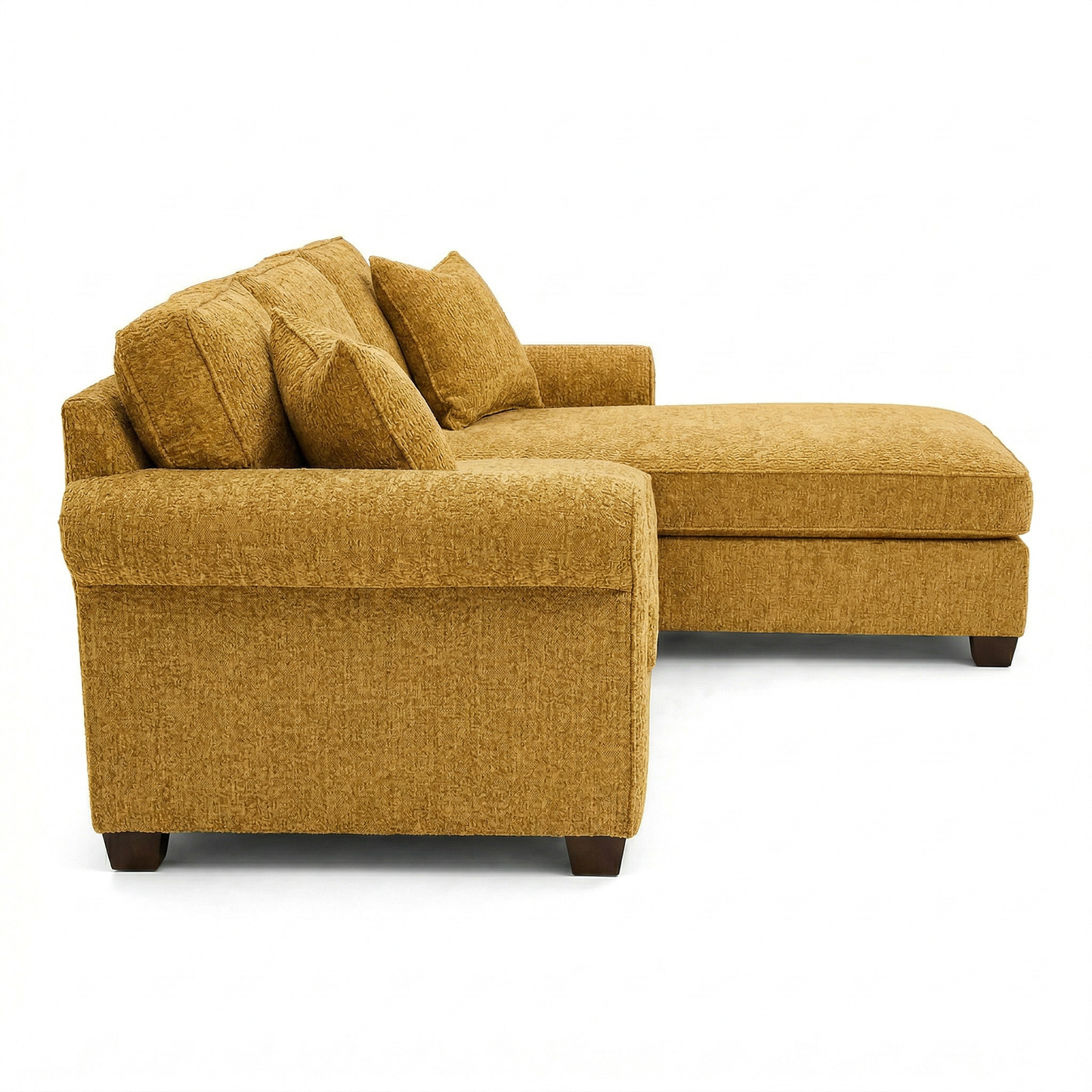 Irlanda Upholstered L-Shaped Sectional – 120" Made-in-USA Sectional Sofa - Hepburn Chai Tea Yellow Fabric (6)