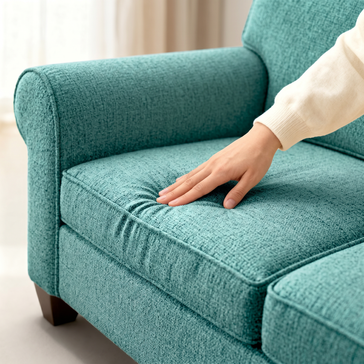 Augusta Sofa – Made in USA, Custom Fabric Options, 83" Classic Design - Hepburn HRP Emerald - Fabric (11)