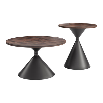 Rosk Walnut & Black Coffee Table Set (2-Piece)