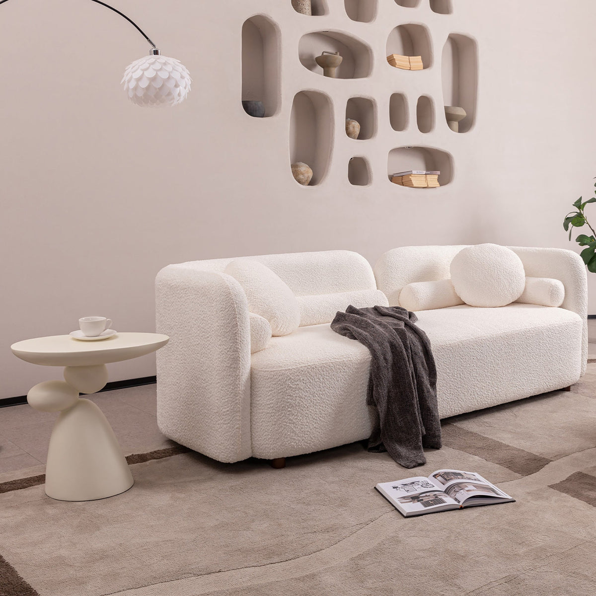 Edric Fiberglass Corner End Table