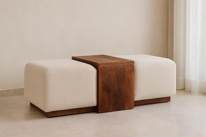 Arden Boucle & Mango Wood Bench Duo