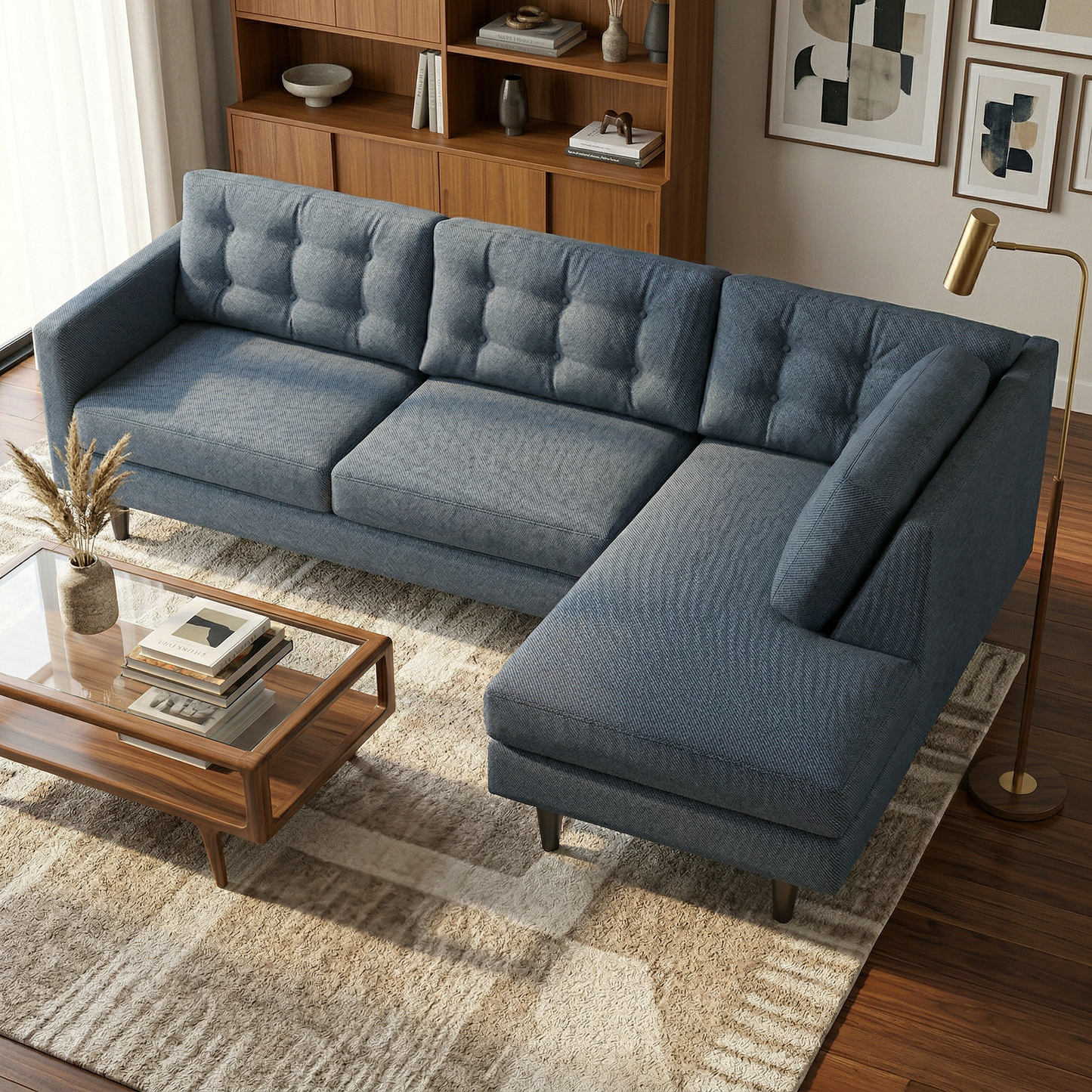 Talmadge Sectional Sofa – 120" L-Shaped, Made in USA - Leslie Peacock - Fabric (3)