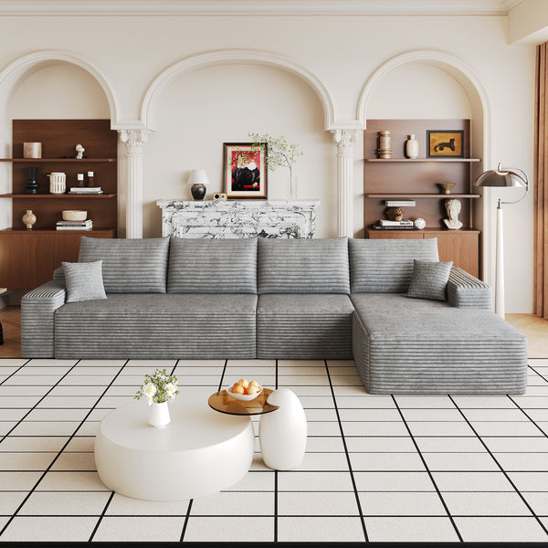 Orla Grey Corduroy Cloud Modular Sectional – 135