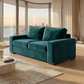 Modena Sofa 92" – Made in USA Square-Arm Sofa (7 Fabrics) - Hepburn Teal - Fabric (3)