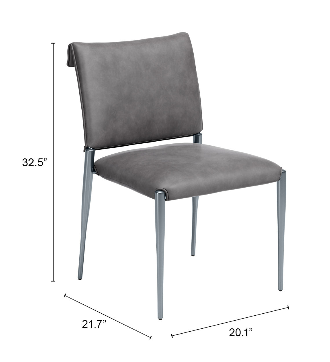 Freesia Charcoal Gray Dining Chair (Set of 2)