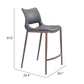 Ace Counter Stool (Set of 2) in Dark Gray & Walnut