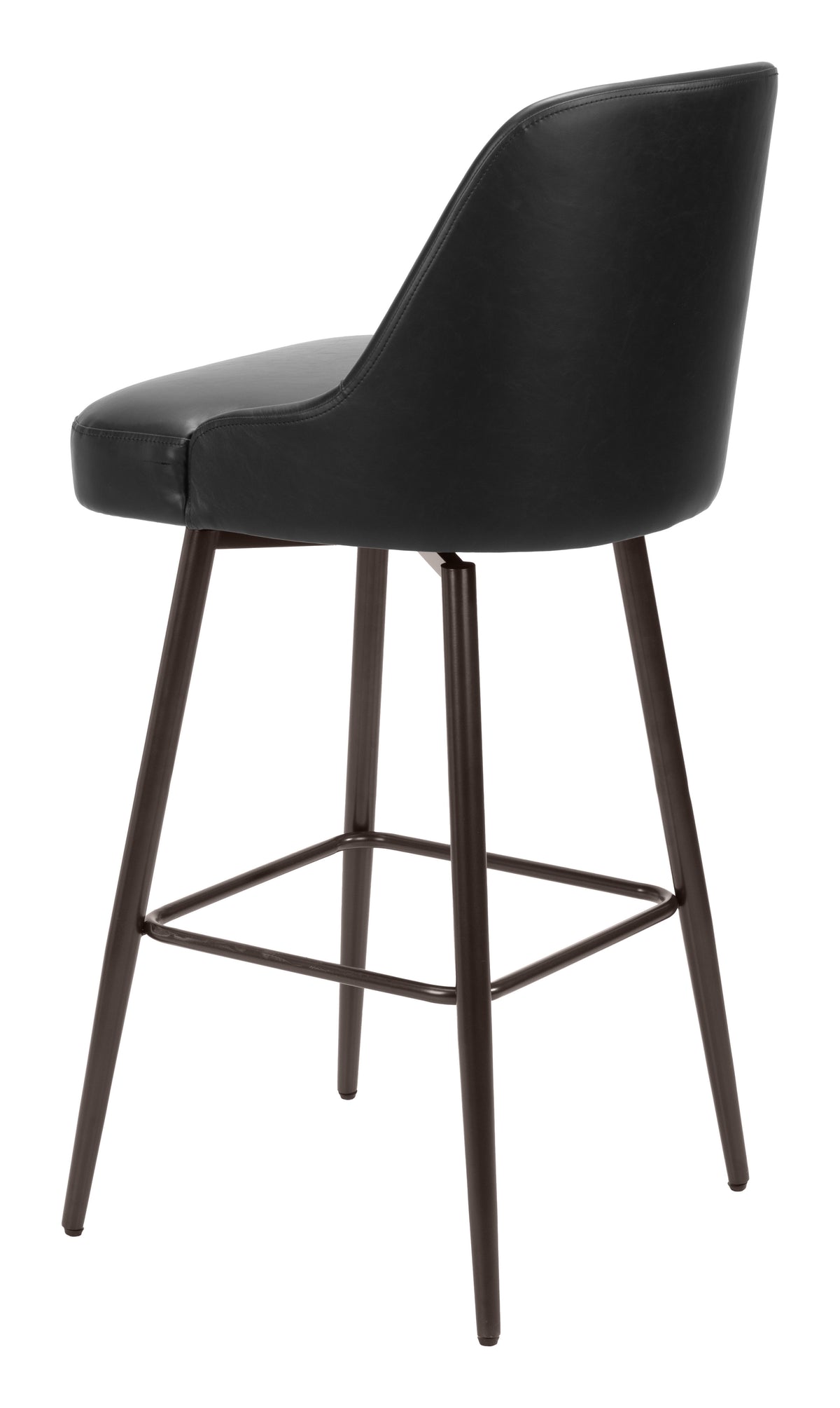 Keppel Swivel Barstool in Black & Bronze