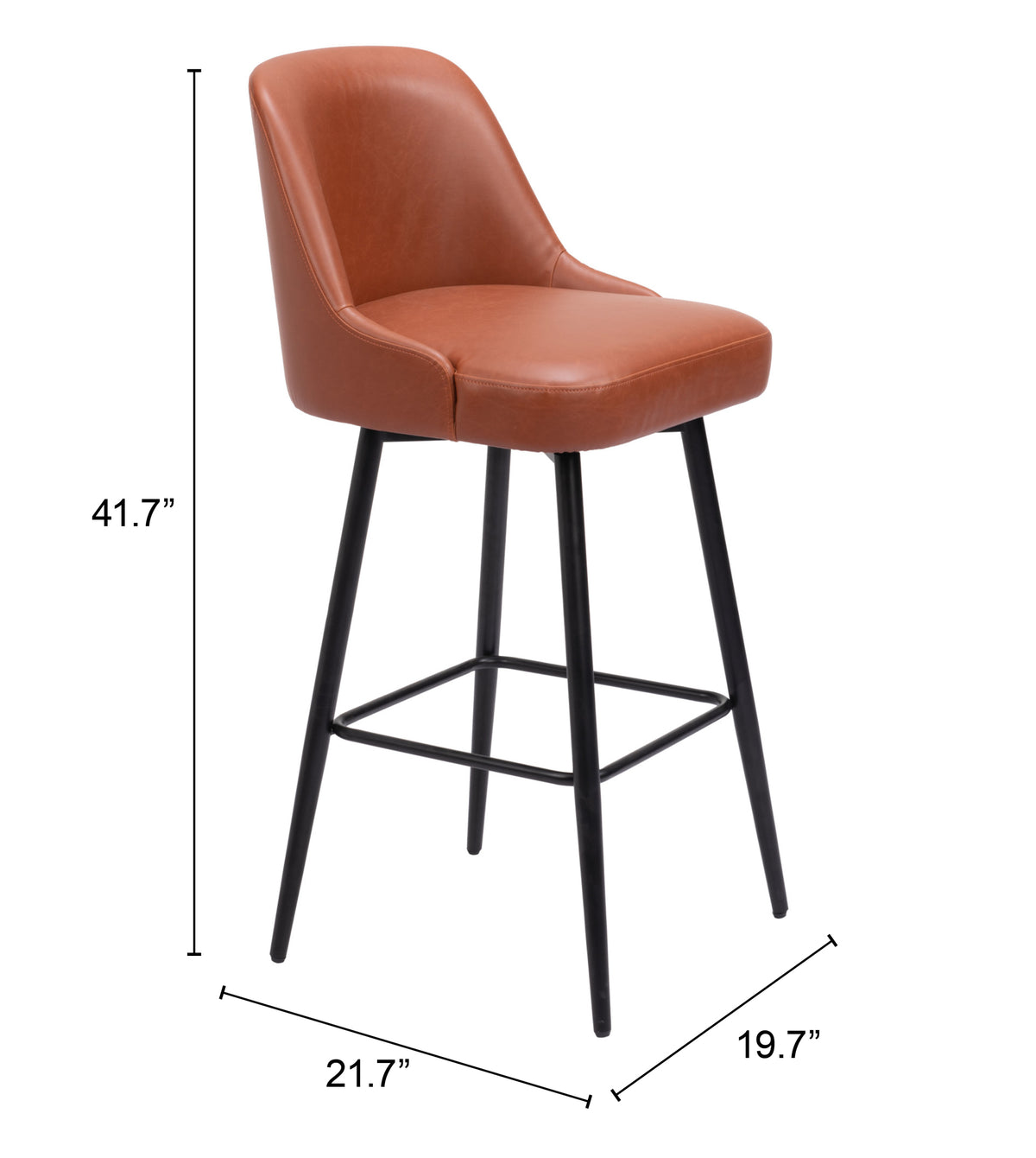 Keppel Swivel Barstool in Brown