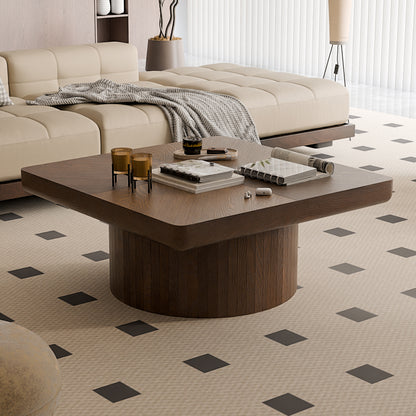 Kessler Walnut Solid Wood & MDF Coffee Table – 34.6" Square Coffee Table
