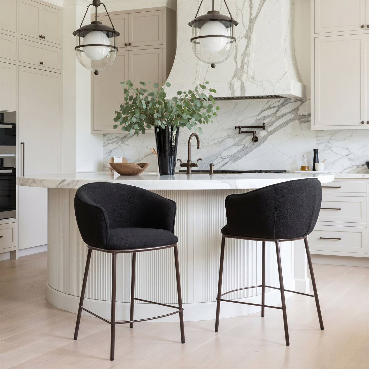 Essen Counter Stool in Black & Bronze