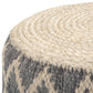 Edgeley 18 inch Wide Round Pouf in Grey and Natural Handwoven Jute and Cotton – view 2