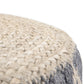 Edgeley 18 inch Wide Round Pouf in Grey and Natural Handwoven Jute and Cotton – view 6