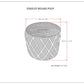 Edgeley 18 inch Wide Round Pouf in Grey and Natural Handwoven Jute and Cotton – view 8