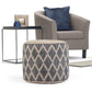 Edgeley 18 inch Wide Round Pouf in Grey and Natural Handwoven Jute and Cotton – view 9