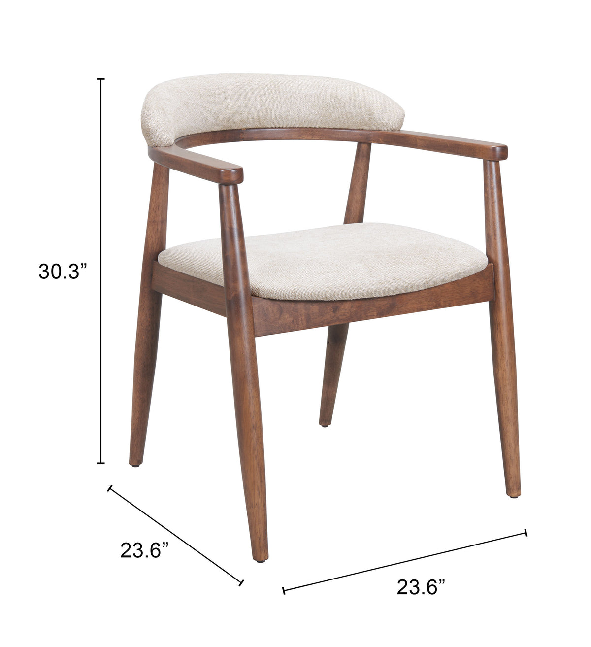 Goka Beige & Walnut Dining Chair