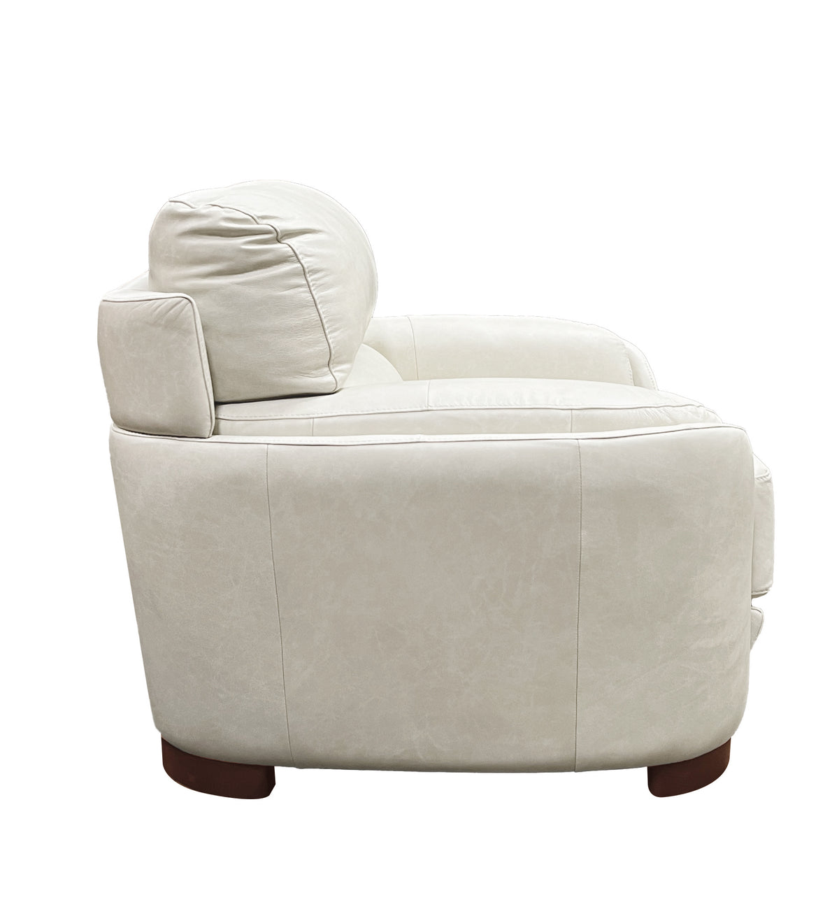 Edrice Light Gray Leather Accent Chair – 43"W Accent Chair – view 3