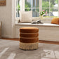 Edward Burnt Orange Velvet Ottoman – 17.5" Round Ottoman – view 2